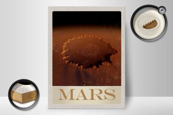 Panneau en bois voyage 30x40cm Mars espace imprimé planète rouge 2