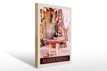 Panneau en bois voyage 30x40cm Marrakech Maroc culture vacances 1
