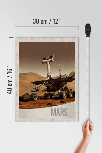 Panneau en bois voyage 30x40cm Wettall Mars Rover Curiosity Galactic 4