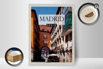 Panneau en bois voyage 30x40cm Madrid Espagne Architecture médiévale 2