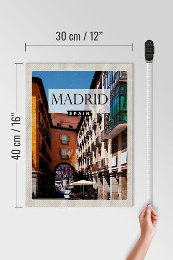Panneau en bois voyage 30x40cm Madrid Espagne Architecture médiévale 4