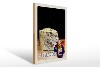 Panneau en bois voyage 30x40cm France moule fromage tradition 1