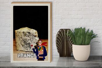 Panneau en bois voyage 30x40cm France moule fromage tradition 3