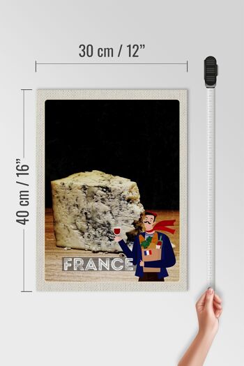 Panneau en bois voyage 30x40cm France moule fromage tradition 4