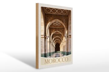 Panneau en bois voyage 30x40cm Maroc Afrique Médina Mosquée Couloir 1