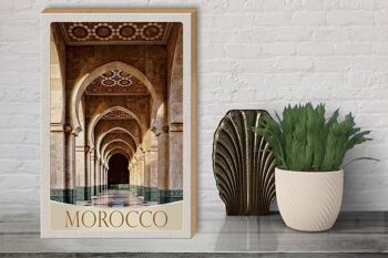 Panneau en bois voyage 30x40cm Maroc Afrique Médina Mosquée Couloir 3