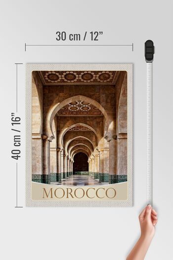 Panneau en bois voyage 30x40cm Maroc Afrique Médina Mosquée Couloir 4