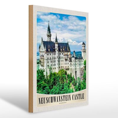 Holzschild Reise 30x40cm Neuschwanstein Schloss Architektur