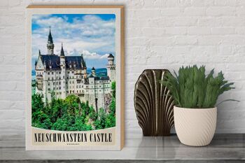 Panneau en bois voyage 30x40cm Architecture du château de Neuschwanstein 3