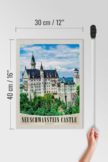 Panneau en bois voyage 30x40cm Architecture du château de Neuschwanstein 4