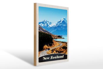 Panneau en bois voyage 30x40cm Nouvelle-Zélande Europe ville vacances montagnes 1