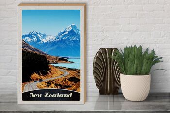 Panneau en bois voyage 30x40cm Nouvelle-Zélande Europe ville vacances montagnes 3