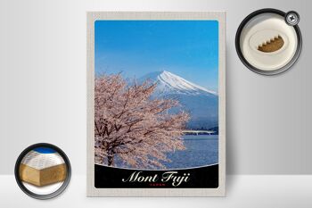 Panneau en bois voyage 30x40cm Mont Fuji Japon Asie montagnes arbre 2