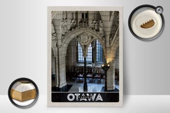 Panneau en bois voyage 30x40cm sculpture intérieure d'église d'Ottawa Canada 2