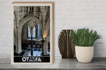 Panneau en bois voyage 30x40cm sculpture intérieure d'église d'Ottawa Canada 3