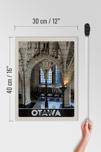 Panneau en bois voyage 30x40cm sculpture intérieure d'église d'Ottawa Canada 4