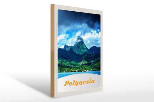 Holzschild Reise 30x40cm Polynesien Insel Australien Pazifik