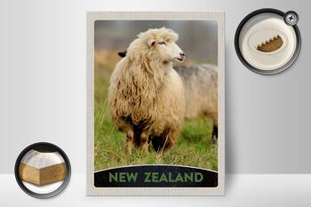 Panneau en bois voyage 30x40cm Nouvelle-Zélande Europe mouton prairie nature 2