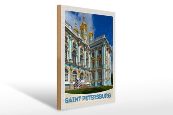 Panneau en bois voyage 30x40cm architecture Saint-Pétersbourg Russie 1