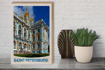 Panneau en bois voyage 30x40cm architecture Saint-Pétersbourg Russie 3