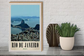 Panneau en bois voyage 30x40cm Rio de Janeiro Brésil Amérique ville 3