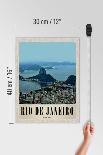 Panneau en bois voyage 30x40cm Rio de Janeiro Brésil Amérique ville 4