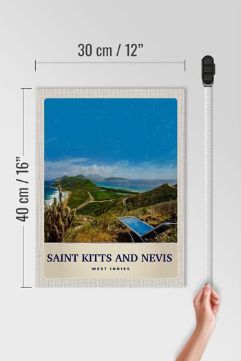 Panneau en bois voyage 30x40cm Saint Kitts et Nevis Amérique île 4