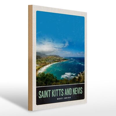 Cartello in legno da viaggio 30x40 cm Vacanze a Saint Kitts e Nevis America