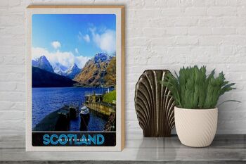 Panneau en bois voyage 30x40cm eaux des montagnes des îles d'Écosse 3