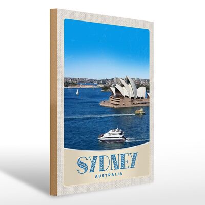 Cartello in legno da viaggio 30x40 cm Sydney Australia nave marittima yacht