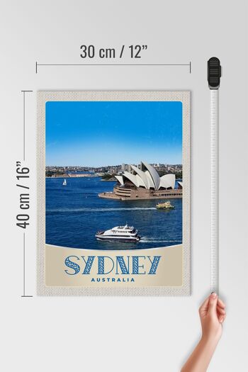 Panneau en bois voyage 30x40cm Sydney Australie bateau de mer yacht 4