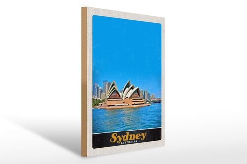 Holzschild Reise 30x40cm Sydney Australien Oper Haus Urlaub