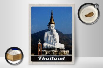 Panneau en bois voyage 30x40cm Thaïlande nature forêt temple dieu 2