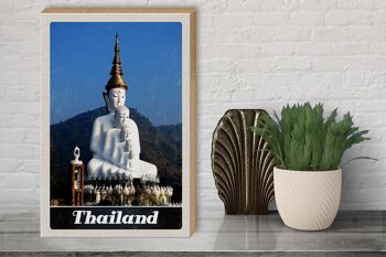 Panneau en bois voyage 30x40cm Thaïlande nature forêt temple dieu 3