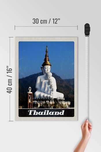 Panneau en bois voyage 30x40cm Thaïlande nature forêt temple dieu 4