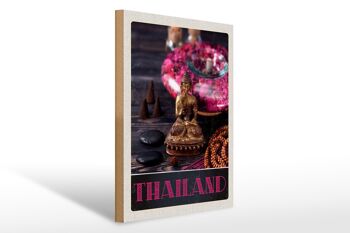 Panneau en bois voyage 30x40cm Thaïlande Asie Bouddha Dieu Religion 1