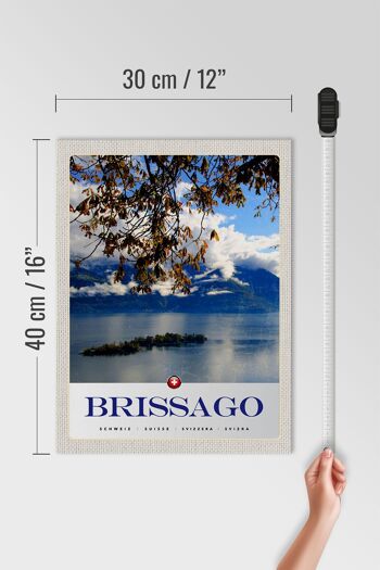 Panneau en bois voyage 30x40cm Brissago Suisse vue lac nature 4