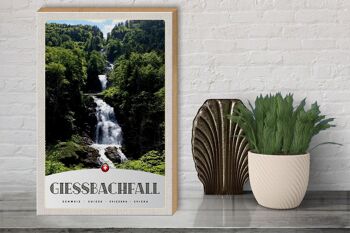 Panneau en bois voyage 30x40cm Gießbachfall cascade montagnes nature 3