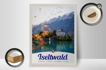 Panneau en bois voyage 30x40cm Iseltwald Suisse Europe Lac Nature 2