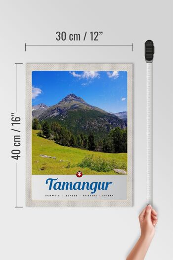 Panneau en bois voyage 30x40cm Tamangur Suisse montagnes forêt nature 4