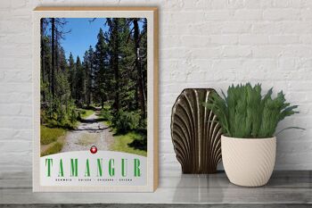 Panneau en bois voyage 30x40cm Tamangur Suisse nature arbres forestiers 3