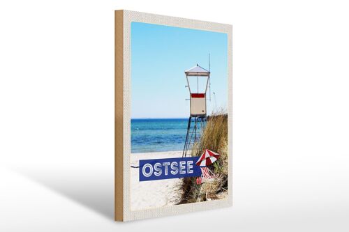 Holzschild Reise 30x40cm Ostsee Strand Deutschland Meer Urlaub