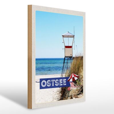 Holzschild Reise 30x40cm Ostsee Strand Deutschland Meer Urlaub