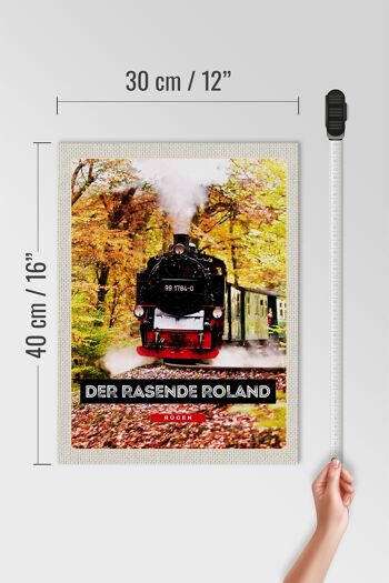 Panneau en bois voyage 30x40cm Rügen la locomotive Roland de course 4