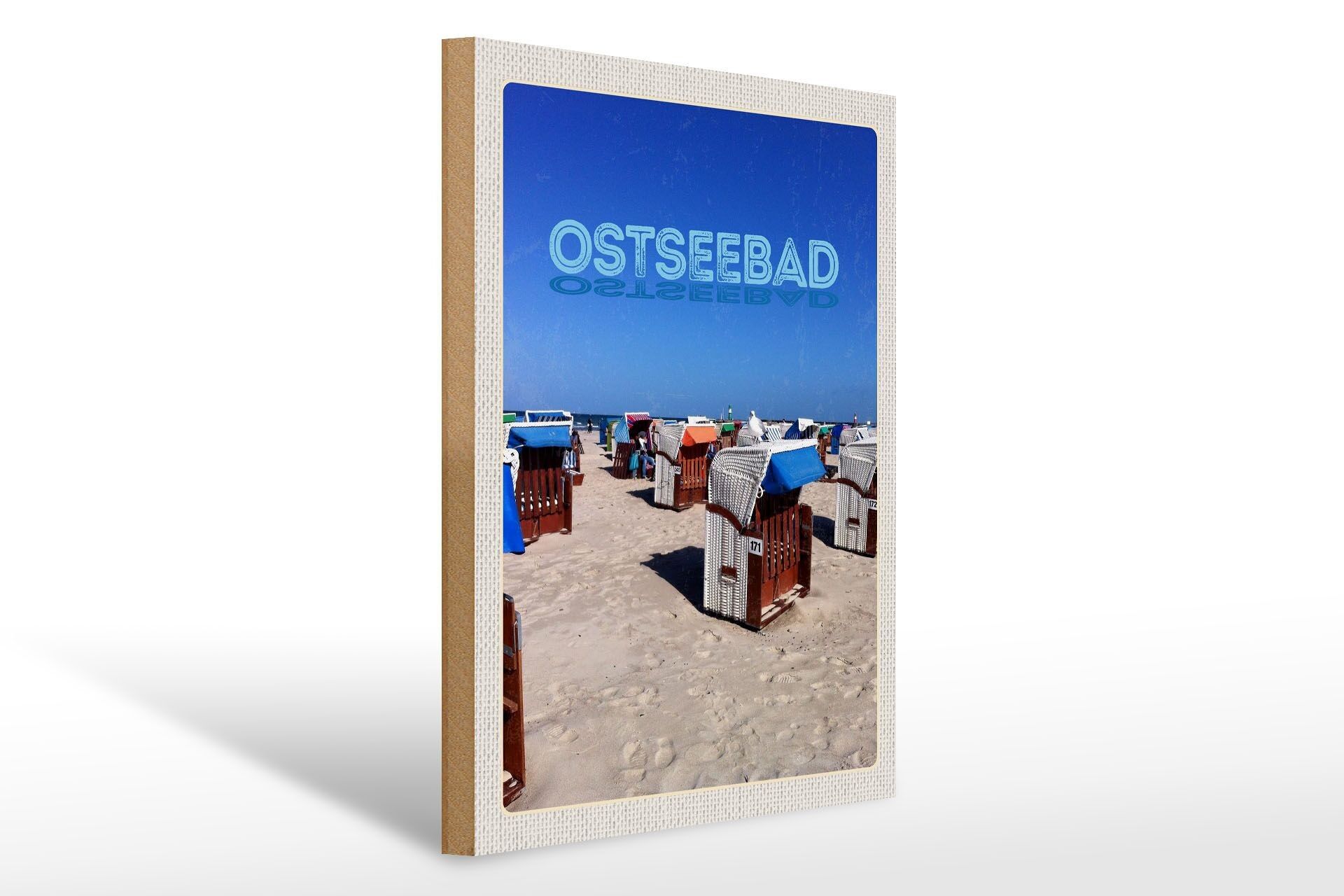 Cartello in legno da viaggio 30x40 cm Mar Baltico località Germania mare