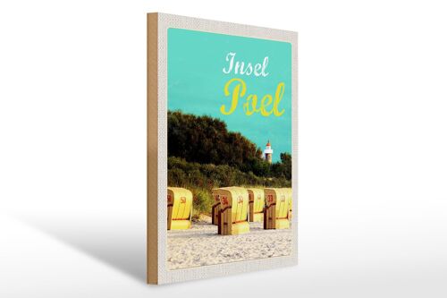 Holzschild Reise 30x40cm Insel Poel Strand Meer