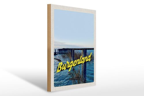 Holzschild Reise 30x40cm Burgenland Österreich Strand Urlaub