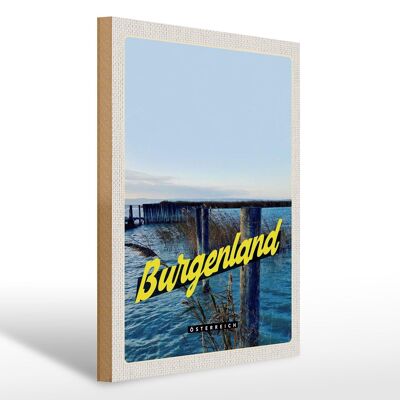 Cartello in legno da viaggio 30x40 cm Vacanza al mare nel Burgenland Austria