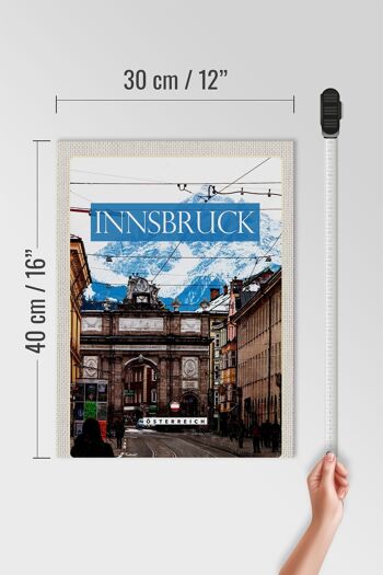 Panneau en bois voyage 30x40cm Innsbruck Autriche vue ville 4