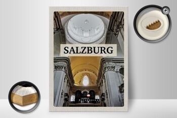 Panneau en bois voyage 30x40cm Église de Salzbourg Autriche de l'intérieur 2